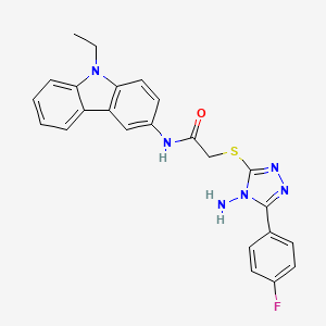 molecular formula C24H21FN6OS B12143584 2-{[4-amino-5-(4-fluorophenyl)-4H-1,2,4-triazol-3-yl]sulfanyl}-N-(9-ethyl-9H-carbazol-3-yl)acetamide 