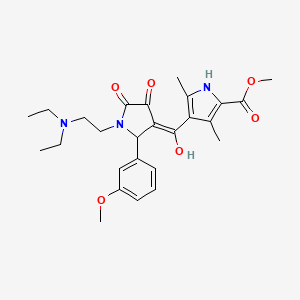 molecular formula C26H33N3O6 B12143591 methyl 4-({1-[2-(diethylamino)ethyl]-4-hydroxy-2-(3-methoxyphenyl)-5-oxo-2,5-dihydro-1H-pyrrol-3-yl}carbonyl)-3,5-dimethyl-1H-pyrrole-2-carboxylate 