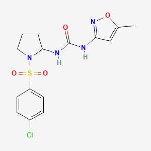 molecular formula C15H17ClN4O4S B12143595 1-[1-(4-Chlorobenzenesulfonyl)pyrrolidin-2-yl]-3-(5-methyl-1,2-oxazol-3-yl)urea 