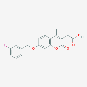 {7-[(3-fluorobenzyl)oxy]-4-methyl-2-oxo-2H-chromen-3-yl}acetic acid