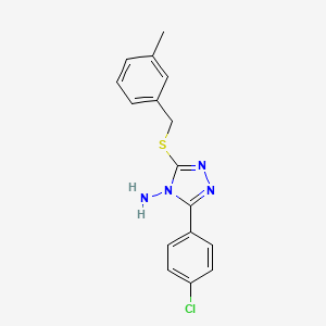 5-(4-Chlorophenyl)-3-[(3-methylphenyl)methylthio]-1,2,4-triazole-4-ylamine