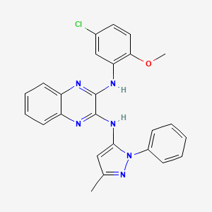 N2-(5-chloro-2-methoxyphenyl)-N3-(3-methyl-1-phenyl-1H-pyrazol-5-yl)quinoxaline-2,3-diamine