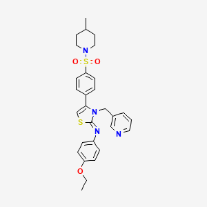 molecular formula C29H32N4O3S2 B12143673 4-ethoxy-N-[(2Z)-4-{4-[(4-methylpiperidin-1-yl)sulfonyl]phenyl}-3-(pyridin-3-ylmethyl)-1,3-thiazol-2(3H)-ylidene]aniline 