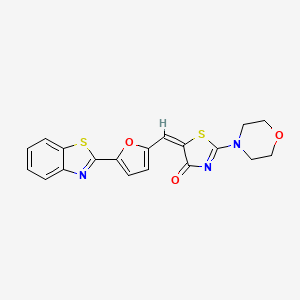 (5E)-5-{[5-(1,3-benzothiazol-2-yl)furan-2-yl]methylidene}-2-(morpholin-4-yl)-1,3-thiazol-4(5H)-one