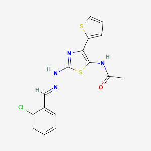 N-{2-[(2E)-2-(2-chlorobenzylidene)hydrazinyl]-4-(thiophen-2-yl)-1,3-thiazol-5-yl}acetamide