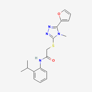 2-{[5-(furan-2-yl)-4-methyl-4H-1,2,4-triazol-3-yl]sulfanyl}-N-[2-(propan-2-yl)phenyl]acetamide