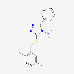 molecular formula C17H18N4S B12143708 3-[(2,5-Dimethylphenyl)methylthio]-5-phenyl-1,2,4-triazole-4-ylamine 