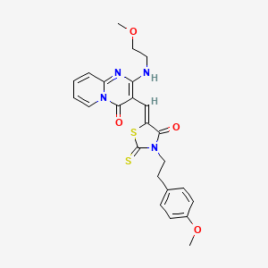 2-[(2-methoxyethyl)amino]-3-[(Z)-{3-[2-(4-methoxyphenyl)ethyl]-4-oxo-2-thioxo-1,3-thiazolidin-5-ylidene}methyl]-4H-pyrido[1,2-a]pyrimidin-4-one