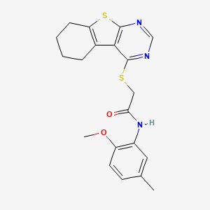 N-(2-methoxy-5-methylphenyl)-2-(5,6,7,8-tetrahydro[1]benzothieno[2,3-d]pyrimidin-4-ylsulfanyl)acetamide