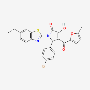 (4E)-5-(4-bromophenyl)-1-(6-ethyl-1,3-benzothiazol-2-yl)-4-[hydroxy(5-methylfuran-2-yl)methylidene]pyrrolidine-2,3-dione