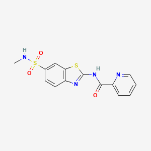 N-[(2E)-6-(methylsulfamoyl)-1,3-benzothiazol-2(3H)-ylidene]pyridine-2-carboxamide