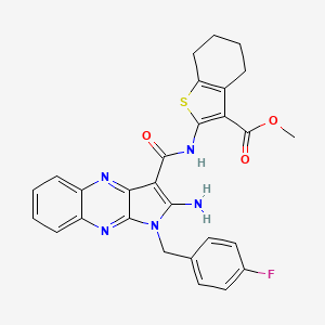 molecular formula C28H24FN5O3S B12143821 methyl 2-({[2-amino-1-(4-fluorobenzyl)-1H-pyrrolo[2,3-b]quinoxalin-3-yl]carbonyl}amino)-4,5,6,7-tetrahydro-1-benzothiophene-3-carboxylate 