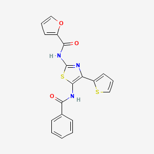 molecular formula C19H13N3O3S2 B12143831 N-[5-benzamido-4-(thiophen-2-yl)-1,3-thiazol-2-yl]furan-2-carboxamide 