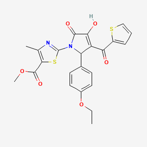 methyl 2-{(3E)-2-(4-ethoxyphenyl)-3-[hydroxy(thiophen-2-yl)methylidene]-4,5-dioxopyrrolidin-1-yl}-4-methyl-1,3-thiazole-5-carboxylate