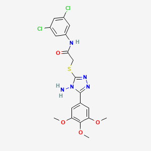 molecular formula C19H19Cl2N5O4S B12143855 2-[4-amino-5-(3,4,5-trimethoxyphenyl)(1,2,4-triazol-3-ylthio)]-N-(3,5-dichloro phenyl)acetamide 