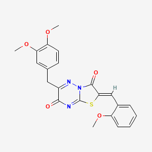 (2Z)-6-(3,4-dimethoxybenzyl)-2-(2-methoxybenzylidene)-7H-[1,3]thiazolo[3,2-b][1,2,4]triazine-3,7(2H)-dione