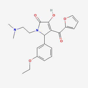 molecular formula C21H24N2O5 B12143931 1-[2-(dimethylamino)ethyl]-5-(3-ethoxyphenyl)-4-(furan-2-carbonyl)-3-hydroxy-2,5-dihydro-1H-pyrrol-2-one 