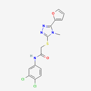 molecular formula C15H12Cl2N4O2S B12143982 N-(3,4-dichlorophenyl)-2-{[5-(furan-2-yl)-4-methyl-4H-1,2,4-triazol-3-yl]sulfanyl}acetamide 