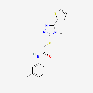 N-(3,4-dimethylphenyl)-2-{[4-methyl-5-(thiophen-2-yl)-4H-1,2,4-triazol-3-yl]sulfanyl}acetamide