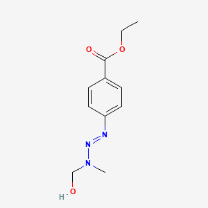 molecular formula C11H15N3O3 B1214400 1-(4-Carbethoxyphenyl)-3-hydroxymethyl-3-methyltriazene CAS No. 70303-37-6