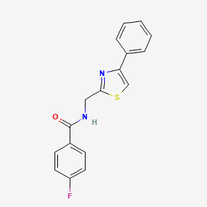 4-fluoro-N-[(4-phenyl-1,3-thiazol-2-yl)methyl]benzamide