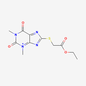 Ethyl 2-(1,3-dimethyl-2,6-dioxopurin-3-ium-8-yl)sulfanylacetate