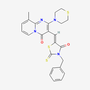 3-[(Z)-(3-benzyl-4-oxo-2-thioxo-1,3-thiazolidin-5-ylidene)methyl]-9-methyl-2-(thiomorpholin-4-yl)-4H-pyrido[1,2-a]pyrimidin-4-one