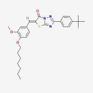 molecular formula C29H35N3O3S B12144086 (5Z)-2-(4-tert-butylphenyl)-5-[4-(heptyloxy)-3-methoxybenzylidene][1,3]thiazolo[3,2-b][1,2,4]triazol-6(5H)-one 