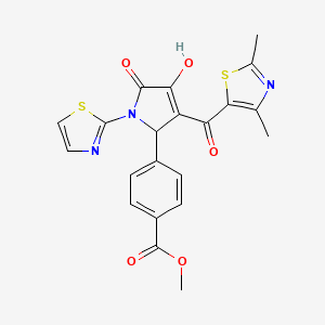 methyl 4-[3-(2,4-dimethyl-1,3-thiazole-5-carbonyl)-4-hydroxy-5-oxo-1-(1,3-thiazol-2-yl)-2,5-dihydro-1H-pyrrol-2-yl]benzoate