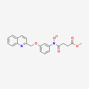molecular formula C21H20N2O5 B1214414 Butanoic acid, 4-(hydroxy(3-(2-quinolinylmethoxy)phenyl)amino)-4-oxo-, methyl ester CAS No. 105785-61-3