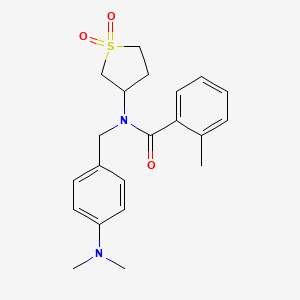 molecular formula C21H26N2O3S B12144152 N-[4-(dimethylamino)benzyl]-N-(1,1-dioxidotetrahydrothiophen-3-yl)-2-methylbenzamide 