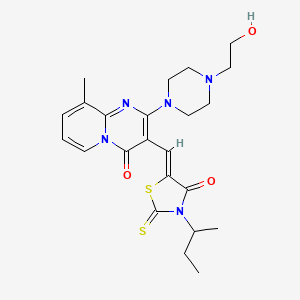 3-{(Z)-[3-(butan-2-yl)-4-oxo-2-thioxo-1,3-thiazolidin-5-ylidene]methyl}-2-[4-(2-hydroxyethyl)piperazin-1-yl]-9-methyl-4H-pyrido[1,2-a]pyrimidin-4-one