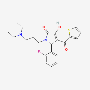 molecular formula C22H25FN2O3S B12144192 1-[3-(diethylamino)propyl]-5-(2-fluorophenyl)-3-hydroxy-4-(thiophen-2-ylcarbonyl)-1,5-dihydro-2H-pyrrol-2-one 