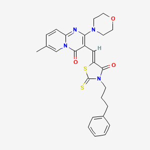 7-methyl-2-(morpholin-4-yl)-3-{(Z)-[4-oxo-3-(3-phenylpropyl)-2-thioxo-1,3-thiazolidin-5-ylidene]methyl}-4H-pyrido[1,2-a]pyrimidin-4-one