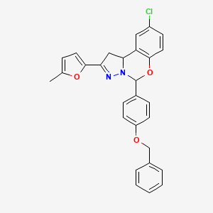 5-[4-(Benzyloxy)phenyl]-9-chloro-2-(5-methylfuran-2-yl)-1,10b-dihydropyrazolo[1,5-c][1,3]benzoxazine