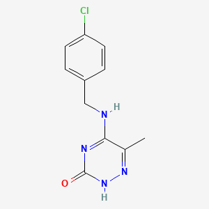 molecular formula C11H11ClN4O B1214424 5-[(4-chlorophenyl)methylamino]-6-methyl-2H-1,2,4-triazin-3-one 