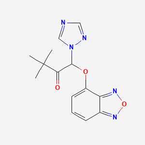 molecular formula C14H15N5O3 B1214425 1-(2,1,3-Benzoxadiazol-4-yloxy)-3,3-dimethyl-1-(1,2,4-triazol-1-yl)-2-butanone 
