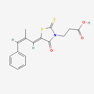 3-[(5Z)-5-[(2Z)-2-methyl-3-phenylprop-2-en-1-ylidene]-4-oxo-2-sulfanylidene-1,3-thiazolidin-3-yl]propanoic acid