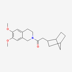 molecular formula C20H27NO3 B1214427 2-(3-bicyclo[2.2.1]heptanyl)-1-(6,7-dimethoxy-3,4-dihydro-1H-isoquinolin-2-yl)ethanone 