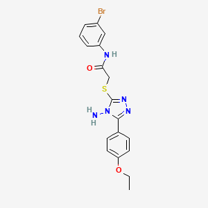 molecular formula C18H18BrN5O2S B12144320 2-[[4-amino-5-(4-ethoxyphenyl)-1,2,4-triazol-3-yl]sulfanyl]-N-(3-bromophenyl)acetamide 