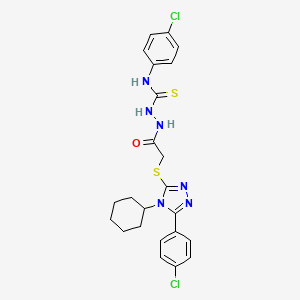 N-(4-chlorophenyl)-2-({[5-(4-chlorophenyl)-4-cyclohexyl-4H-1,2,4-triazol-3-yl]sulfanyl}acetyl)hydrazinecarbothioamide