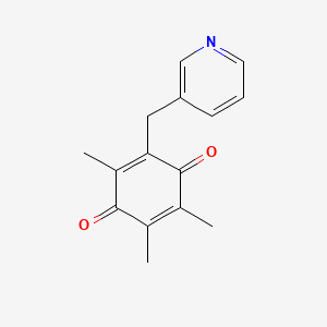 molecular formula C15H15NO2 B1214436 2,3,5-Trimethyl-6-(3-pyridylmethyl)-1,4-benzoquinone CAS No. 117574-40-0