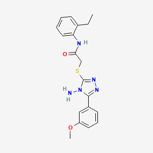 2-[4-amino-5-(3-methoxyphenyl)(1,2,4-triazol-3-ylthio)]-N-(2-ethylphenyl)aceta mide