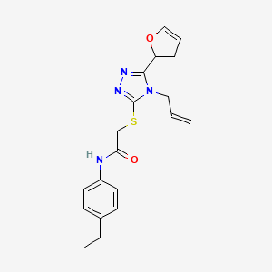 molecular formula C19H20N4O2S B12144365 N-(4-ethylphenyl)-2-{[5-(furan-2-yl)-4-(prop-2-en-1-yl)-4H-1,2,4-triazol-3-yl]sulfanyl}acetamide 