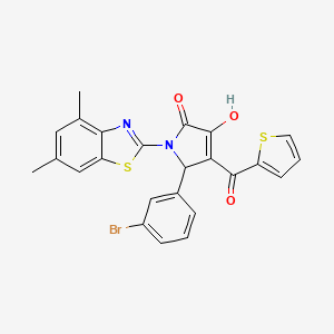 (4E)-5-(3-bromophenyl)-1-(4,6-dimethyl-1,3-benzothiazol-2-yl)-4-[hydroxy(thiophen-2-yl)methylidene]pyrrolidine-2,3-dione