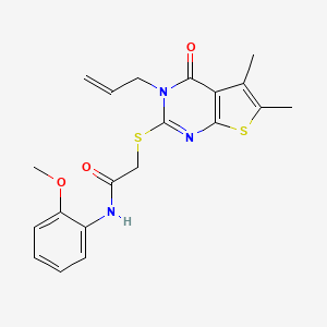 2-{[5,6-dimethyl-4-oxo-3-(prop-2-en-1-yl)-3,4-dihydrothieno[2,3-d]pyrimidin-2-yl]sulfanyl}-N-(2-methoxyphenyl)acetamide