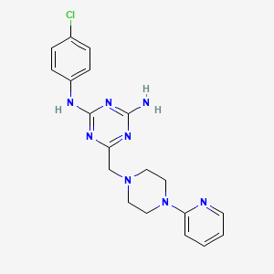 2-N-(4-chlorophenyl)-6-[(4-pyridin-2-ylpiperazin-1-yl)methyl]-1,3,5-triazine-2,4-diamine