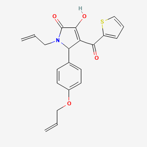 molecular formula C21H19NO4S B12144479 3-hydroxy-1-(prop-2-en-1-yl)-5-[4-(prop-2-en-1-yloxy)phenyl]-4-(thiophen-2-ylcarbonyl)-1,5-dihydro-2H-pyrrol-2-one 