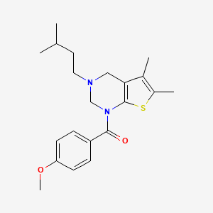 [5,6-dimethyl-3-(3-methylbutyl)-3,4-dihydrothieno[2,3-d]pyrimidin-1(2H)-yl](4-methoxyphenyl)methanone