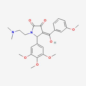 molecular formula C25H30N2O7 B12144499 (4E)-1-[2-(dimethylamino)ethyl]-4-[hydroxy(3-methoxyphenyl)methylidene]-5-(3,4,5-trimethoxyphenyl)pyrrolidine-2,3-dione 